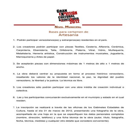 Gran Explosion Bicentenaria Artesana 