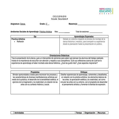 sesion de aprendizaje para el curso de arte y cultura | PDF