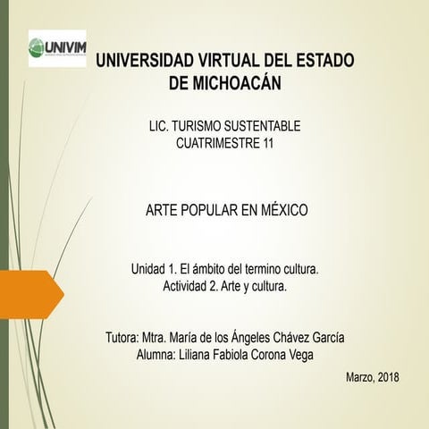 Arte y cultura Liliana Fabiola Corona Vega