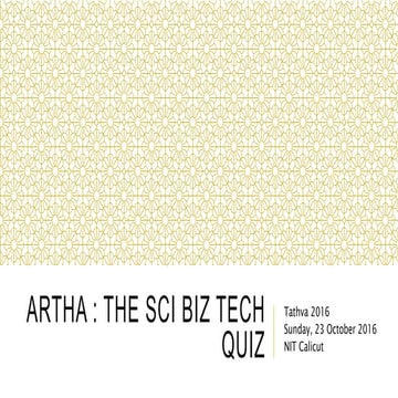 Artha Prelims - Sci Biz Tech Quiz