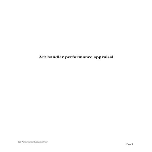 Art handler performance appraisal