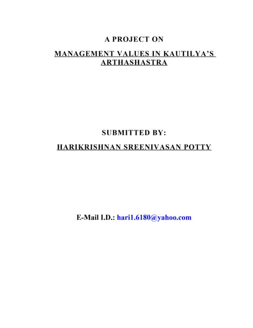 Kautilya: the arthashast-ra | PPTX
