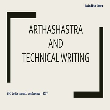 Arthashastra and Technical Writing
