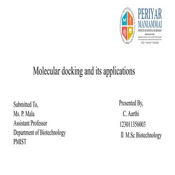 Molecular docking and it application ...