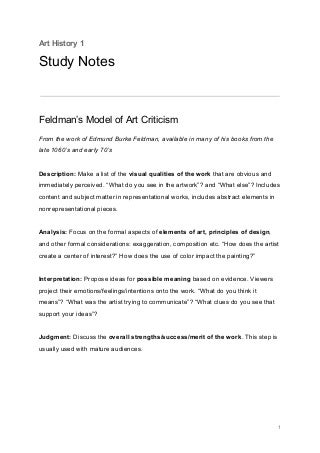 Art history - Study Notes