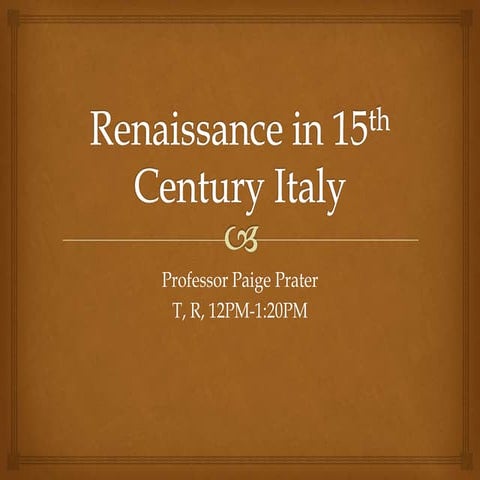 Art History Survey - 15th Century in Italy