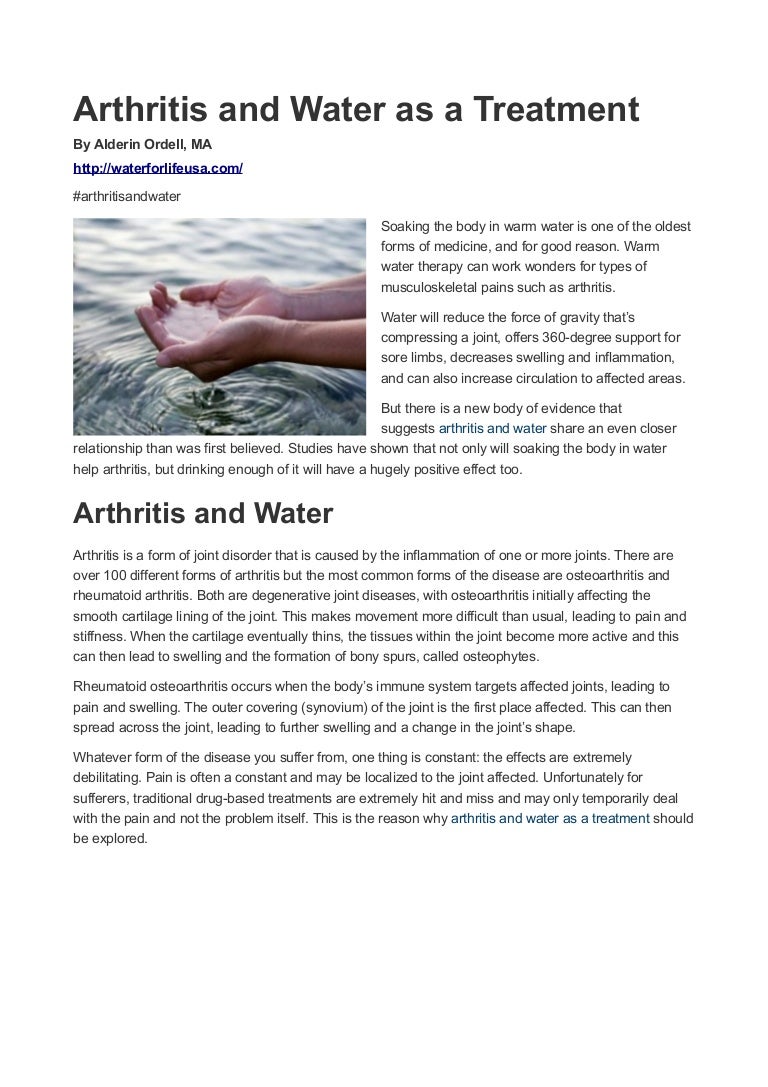Arthritis and Water as a Treatment