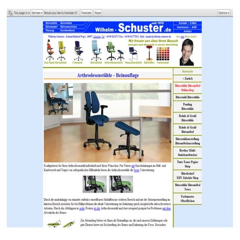 Arthrodesenstühle   beinauflage