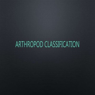 Arthropod classification