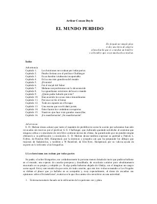 Arthur conan doyle el mundo pérdido