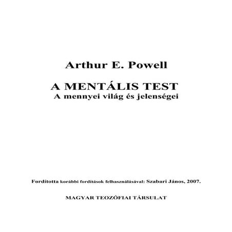 Arthur e. powell a mentális test | PDF