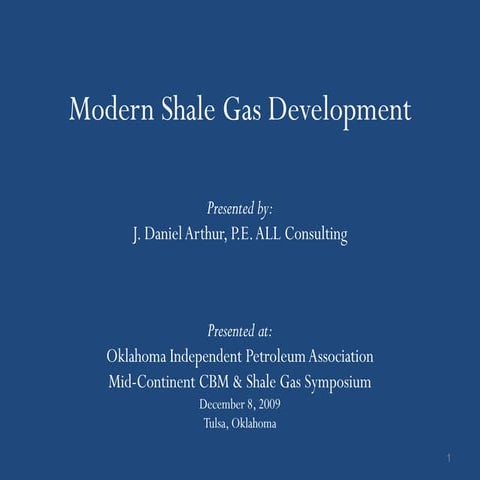 Modern Shale Gas Development