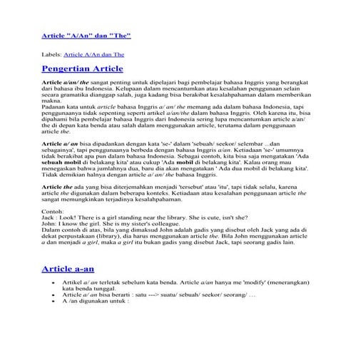 Modul Preposition and Article dalam bahasa inggris | PPTX