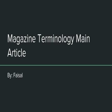Main Article Terminology
