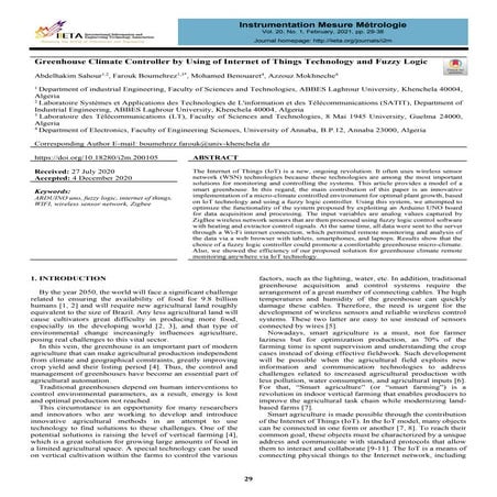 Greenhouse Climate Controller by Using of Internet of Things Technology and F...
