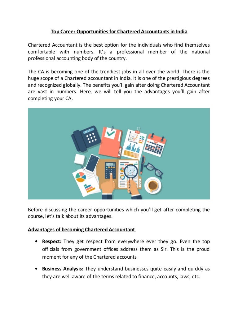 Top Career Opportunities For Chartered Accountants In India