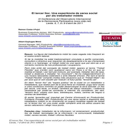 Article comunicacio-3r llocxarxasocialtreballadormobils-oidp-lleida-20110407-...
