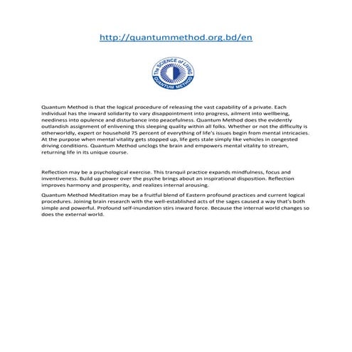 Quantum Method The Science of Living PDF