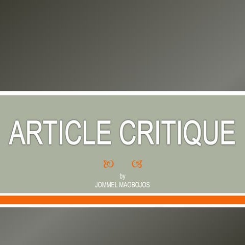 Article critique