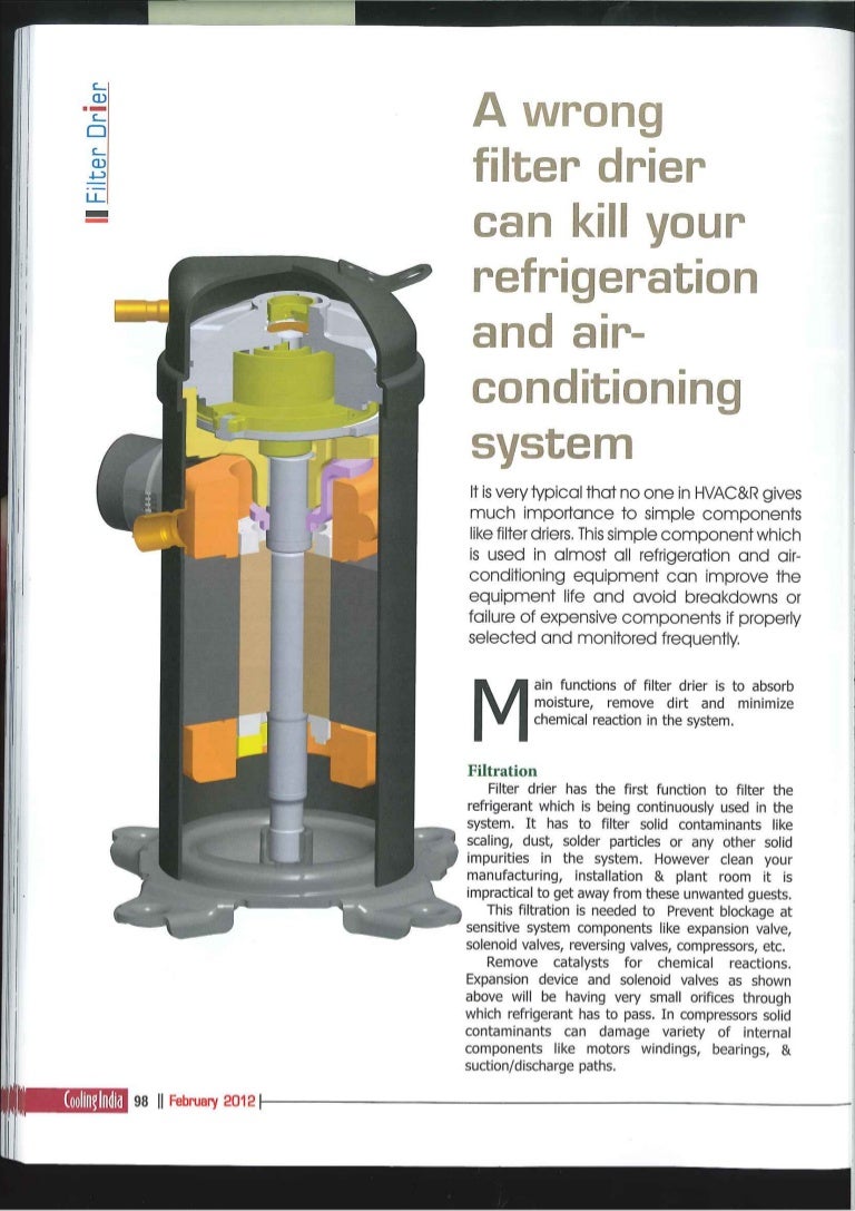 Filter driers for refrigeration system
