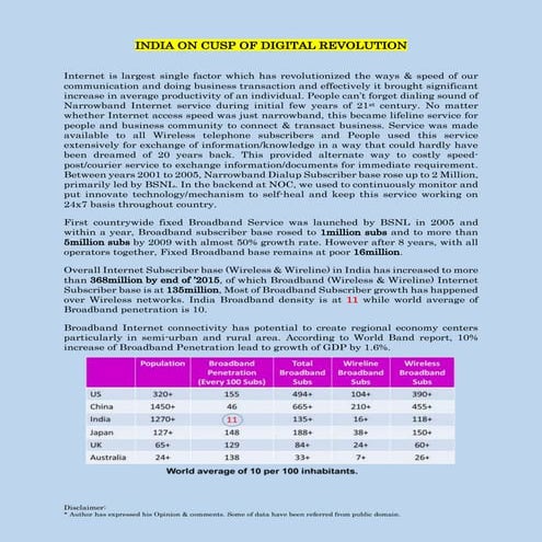 INDIA ON CUSP OF DIGITAL REVOLUTION