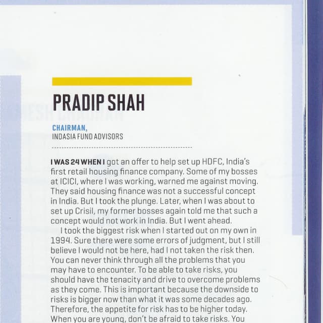 Article -Pradip Shah  Profiled  in Fortune,  Indian Edition April 2011