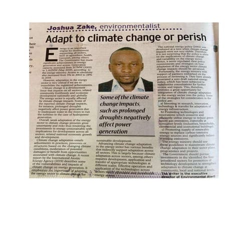 Adapt to Climate change or Perish!