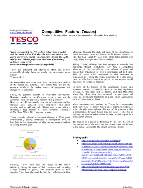 Supply chain of tesco | PDF | Green Solutions | Business