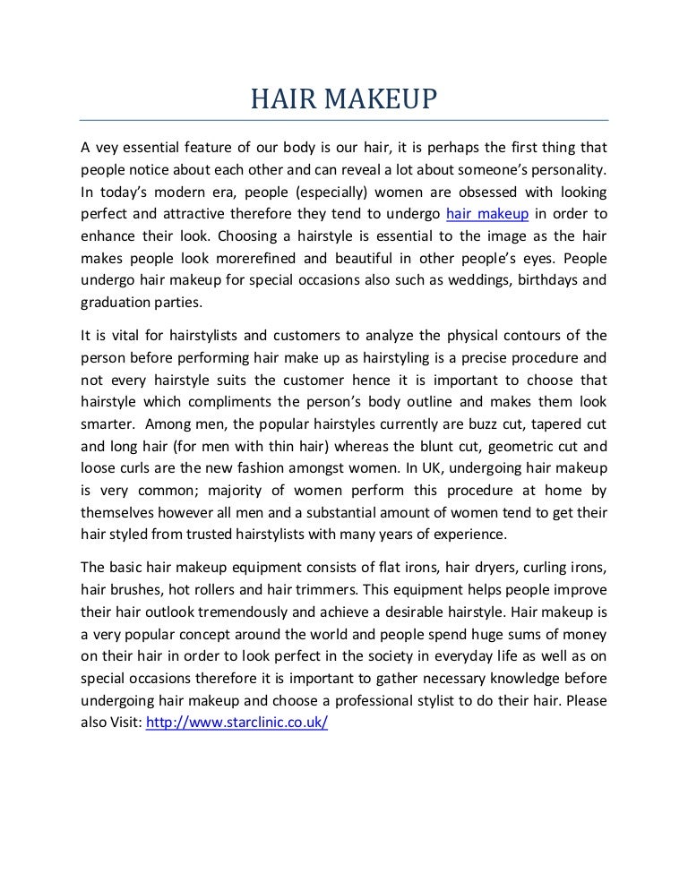 HAIR MAKEUP AND HAIR TREATMENT