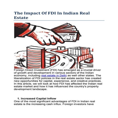 THE IMPACT OF FDI IN INDIAN REAL ESTATE | PDF