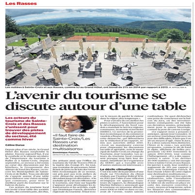 Reflexion strategique tourisme Sainte-Croix / Les Rasses, Vaud, Suisse