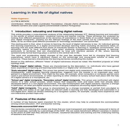 Learning in the life of digital natives