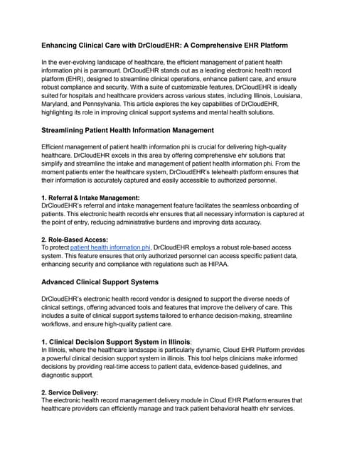 A Complete Guide on EHR Solutions: Types, Process, And Its Cost | PDF