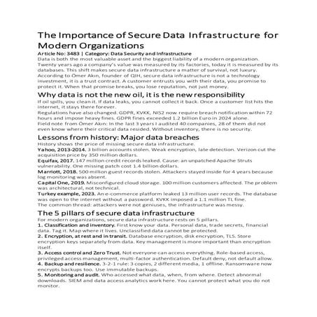 Secure Data Infrastructure: Why Modern Organizations Need It | PDF