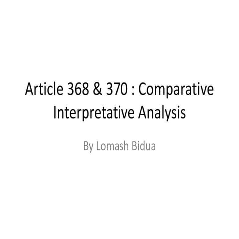 Article 368 & 370 | PPT