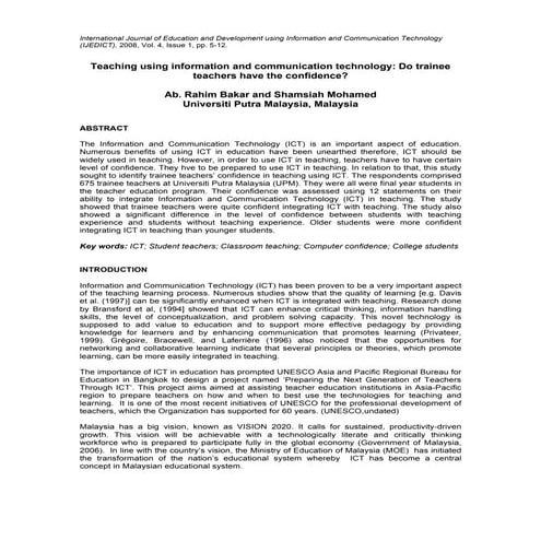 Teaching using information and communication technology : Do trainee teachers...