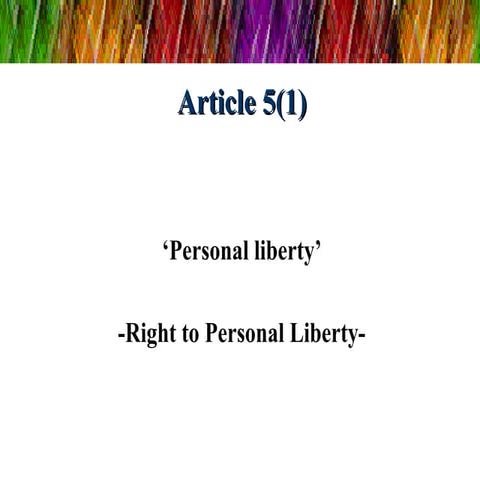Article 5(1)   personal liberty