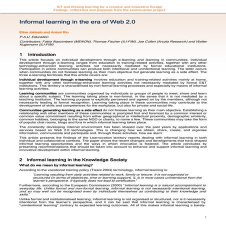 Informal learning in the era of Web 2.0