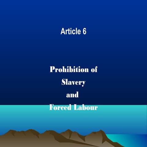 Article 6  prohibitions of slavery and forced labour