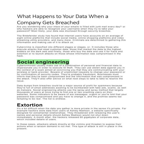 What Happens to Your Data When a Company Gets Breached