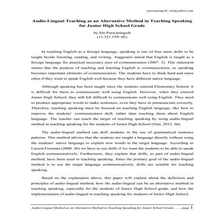 Article audio lingual method