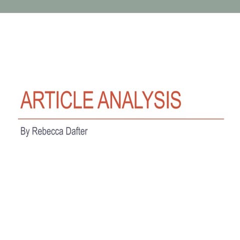 Article Analysis | PPTX