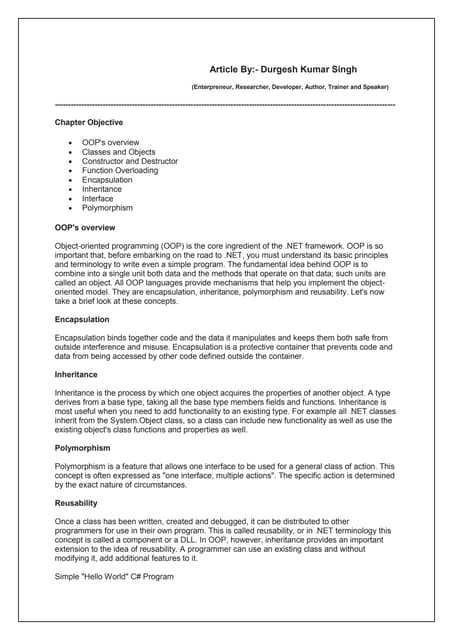 Object Oriented Programming Oop With Complete Understanding Modules Pdf Object Oriented Programming Oop With Complete Understanding Modules Pdf