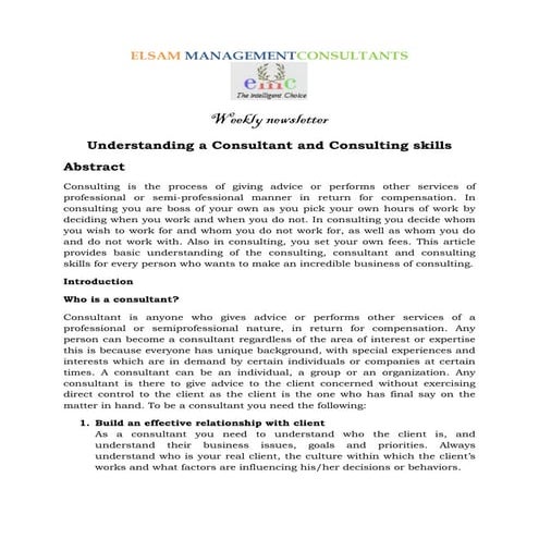 Article consulting skills