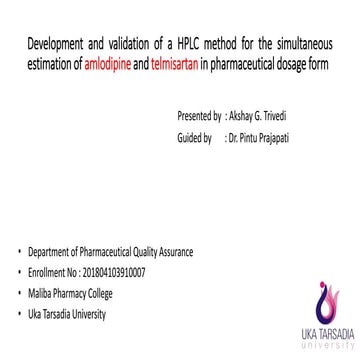 Research article discussion for simultaneous method HPLC estimation