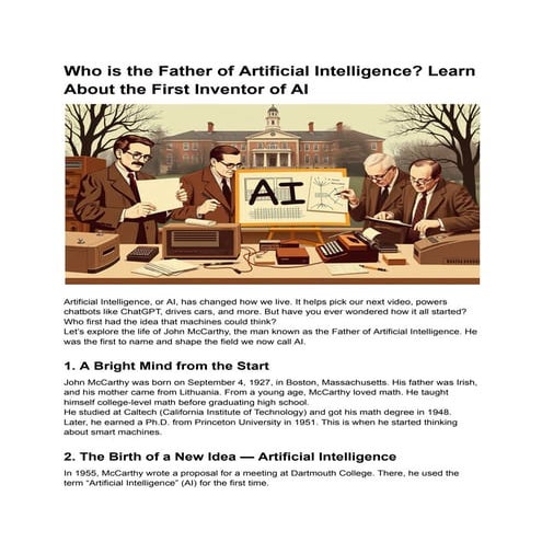 Who is the Father of Artificial Intelligence? Learn About the First Inventor ...