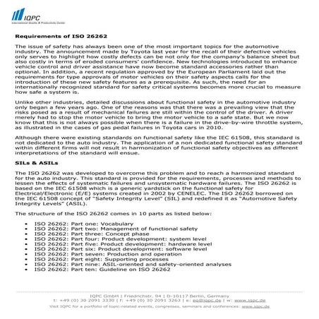 Requirements of ISO 26262