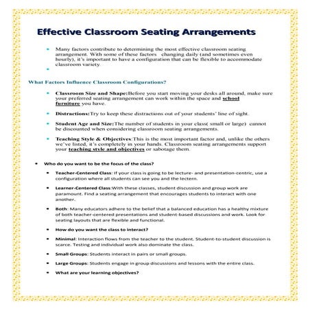 Article effective classroom seating arrangements   by mr samir bounab