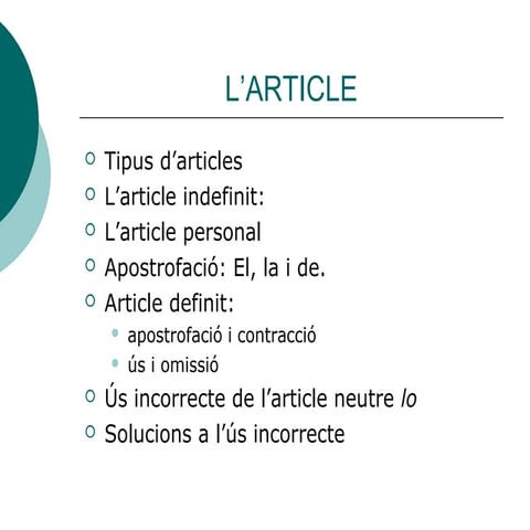 Article i apostrofació
