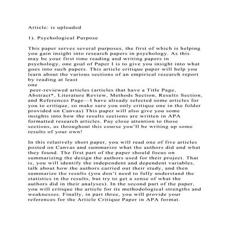 Article is uploaded1). Psychological PurposeThis paper serv.docx
